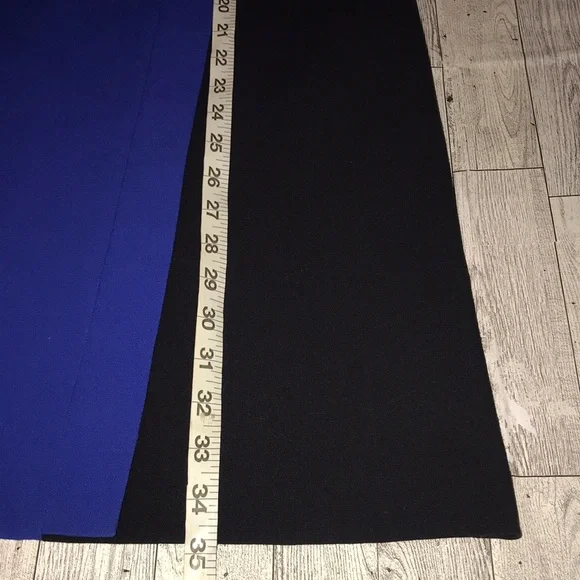 Tahari ASL Blue & Black Sheath Midi Dress Size 4 - Picture 9 of 10